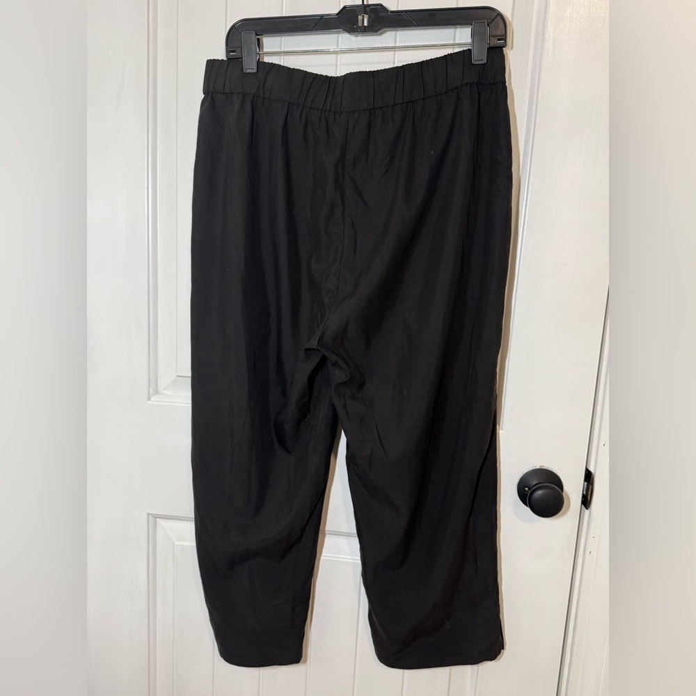 Eileen Fisher - Black Tencel Lyocell Blend Comfy Lounge Cropped Pants - Picture 6 of 8